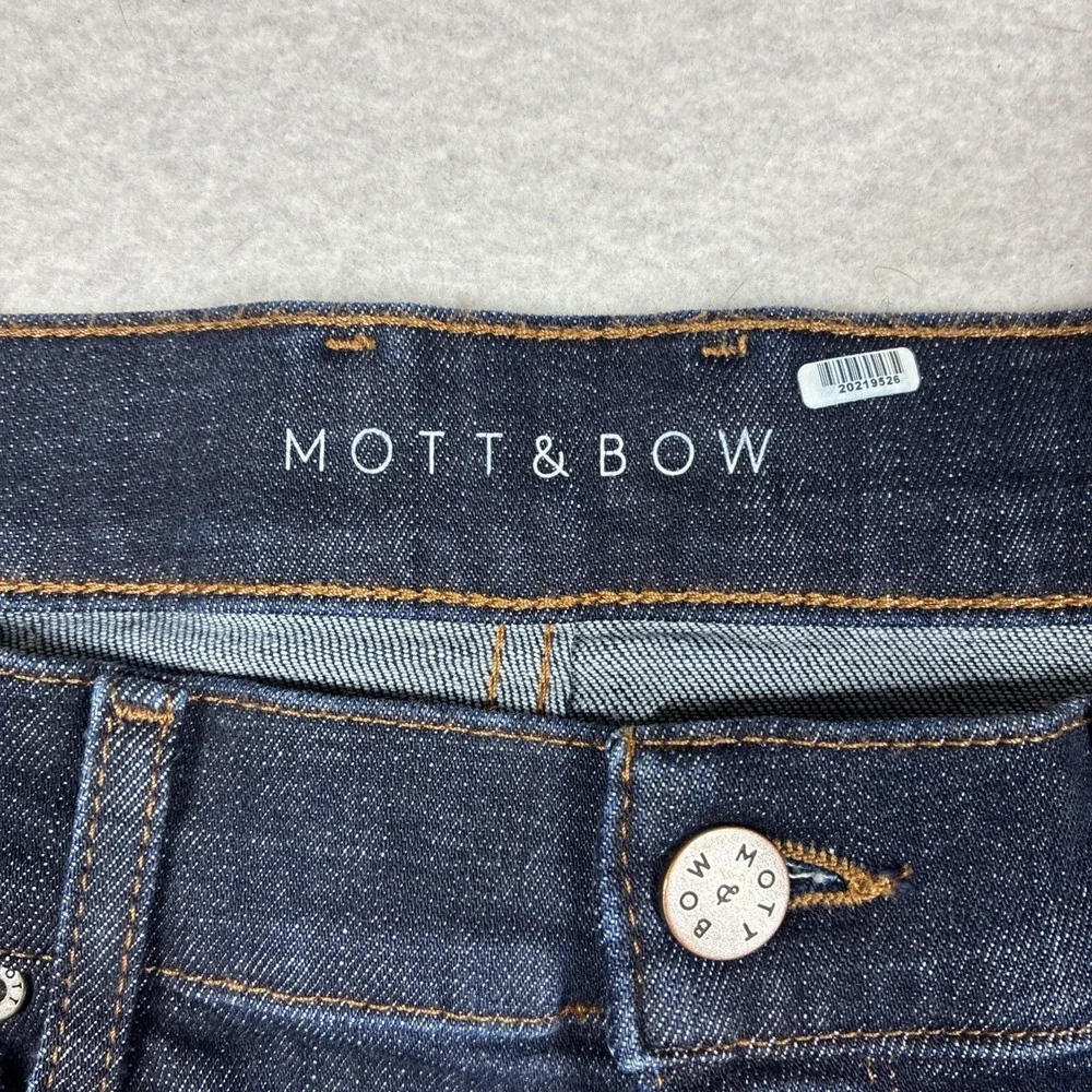 Mott & Bow Slim Wooston Jeans Mens 35x34 Blue Dark Slim Straight Stretch Denim